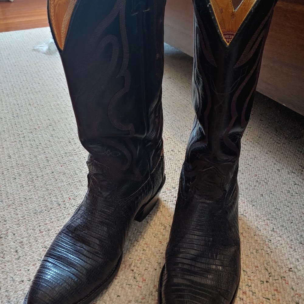 Teju Lizard Cowboy Boots by Nocona, Size 8.5